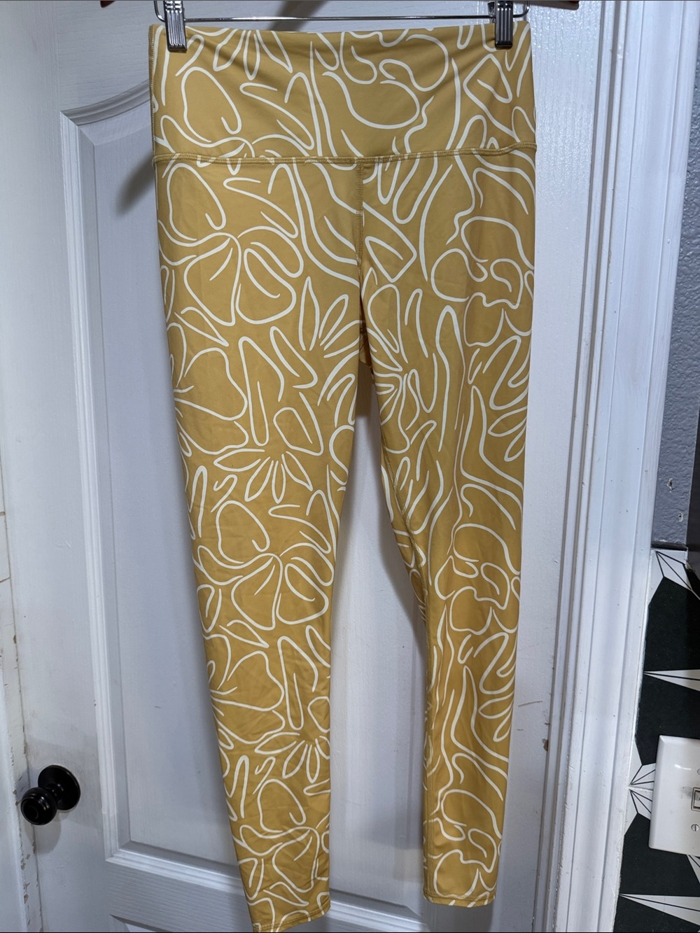 Billabong Mustard Yellow Abstract Floral Bottoms